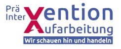 Blaues Logo mit pinkem X